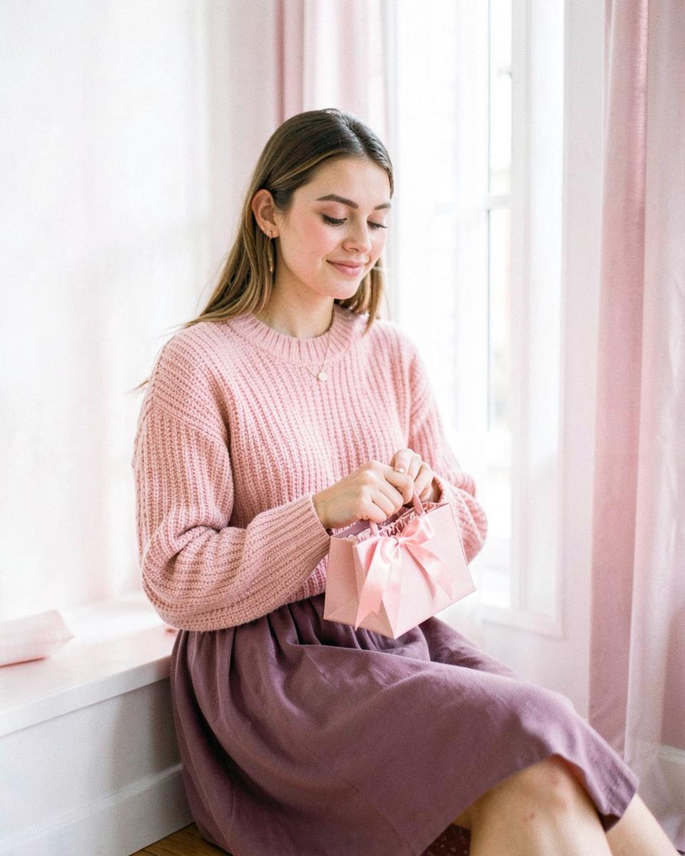 Rosselle lifestyle moment in blush pink tones